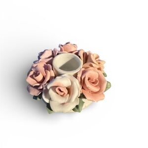 Capodimonte Small Floral Ceramic Candle Holder